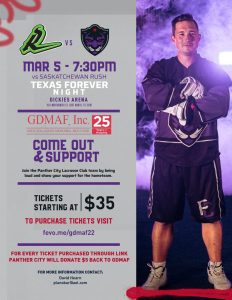 GDMAF Night at Panther City Lacrosse Club @ Dickie's Arena