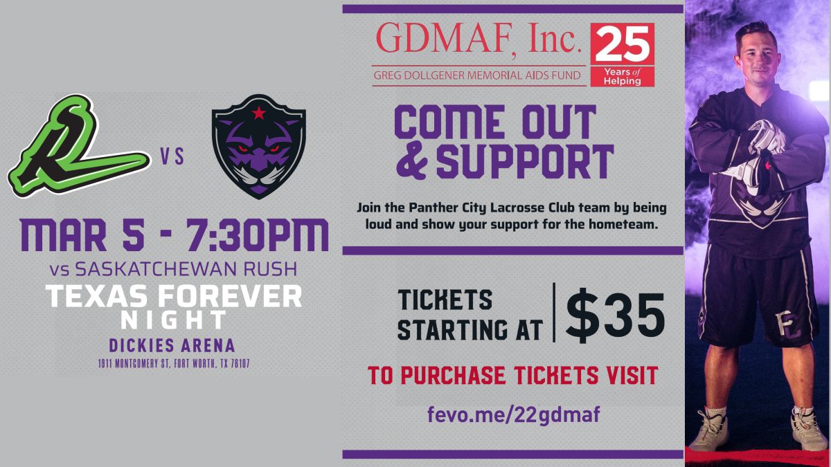 Panther City Lacrosse Game benefiting GDMAF